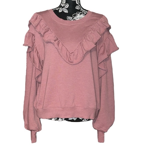 Vanilla Sky Ruffle Sweatshirt - Picture 2 of 5